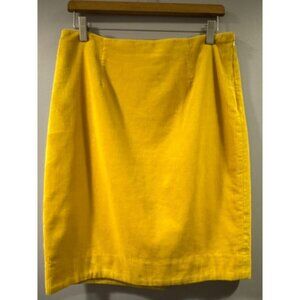 Anthropologie Maeve Super Wale Corduroy  Skirt Yellow Size 6 Career Preppy Happy